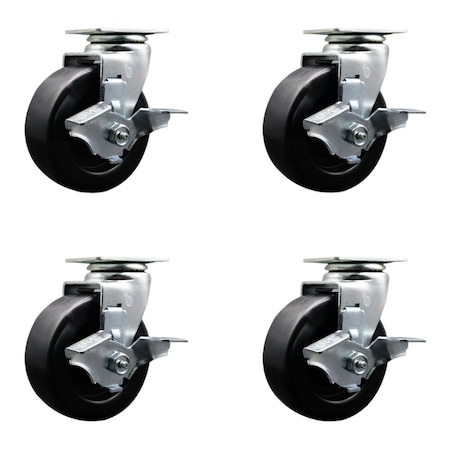 Service Caster Tool Box Caster Wheel Set 5'' Polyolefin Swivel Casters, 4PK TOOL-SCC-20S520-POR-TLB-4